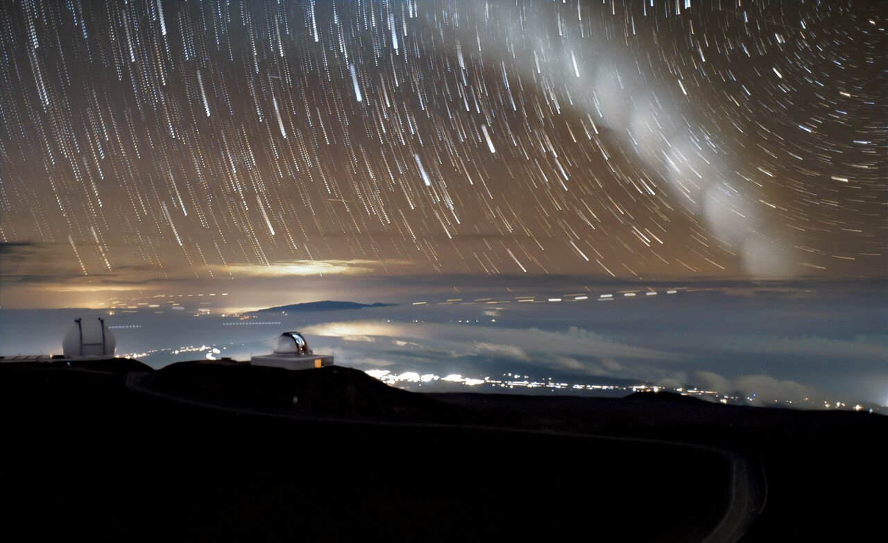 Star Trails and Rockets Above Hawai‘i