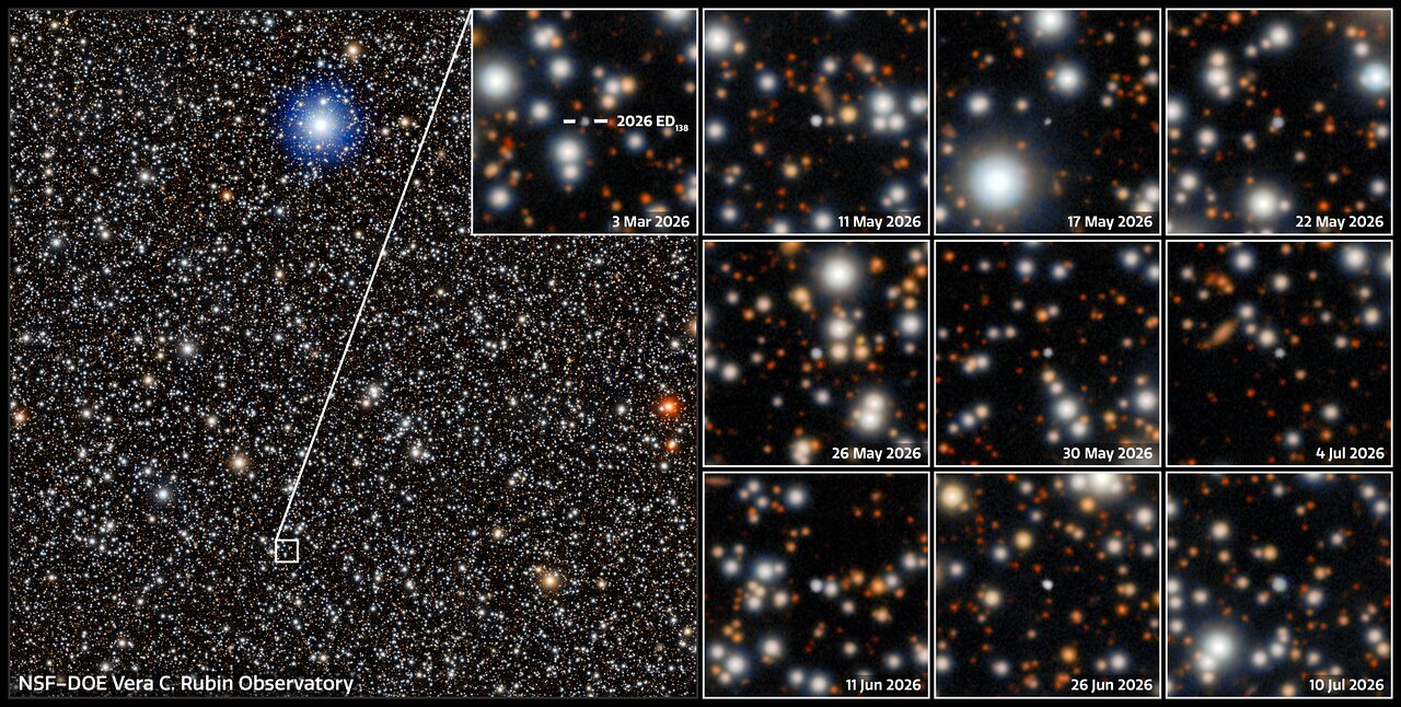 Mosaic of 2026 ED138 discovery images