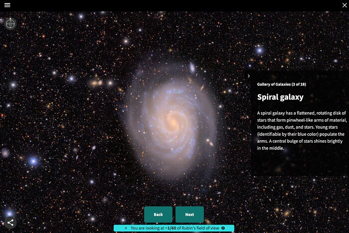 Rubin First Look education resource Gallery of Galaxies Skyviewer Tour