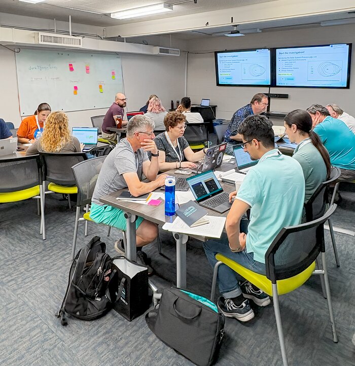 Summer Stars 2025 participants working through Rubin’s ‘Surveying the Solar System’ Investigation.