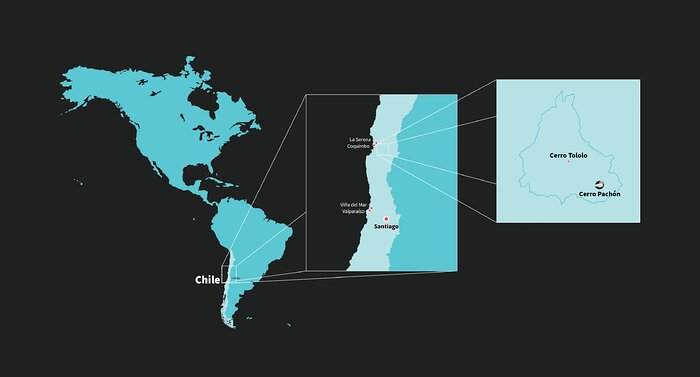 Rubin Observatory's location in Chile