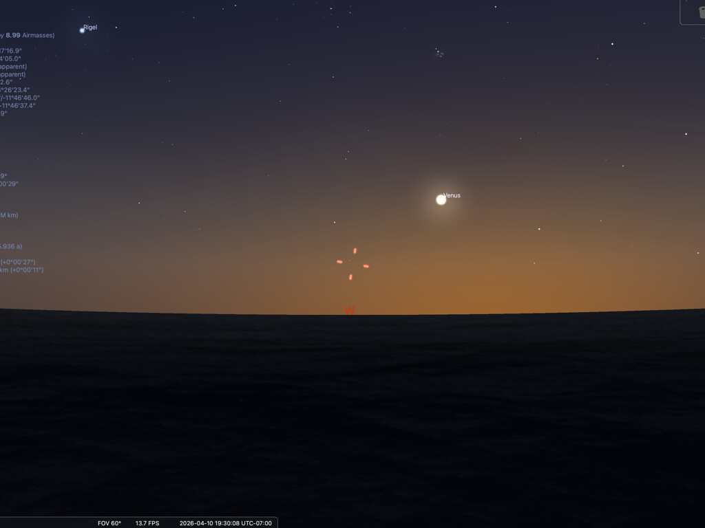 Position of Comet MAPS on April 11, 2026. Image created by Stellarium ...