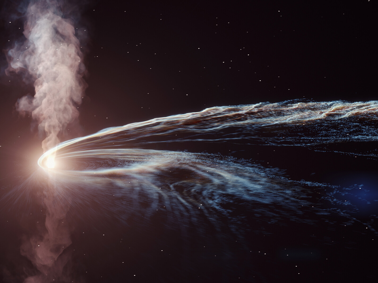Debris from a star destroyed by supermassive black hole are flung into ...