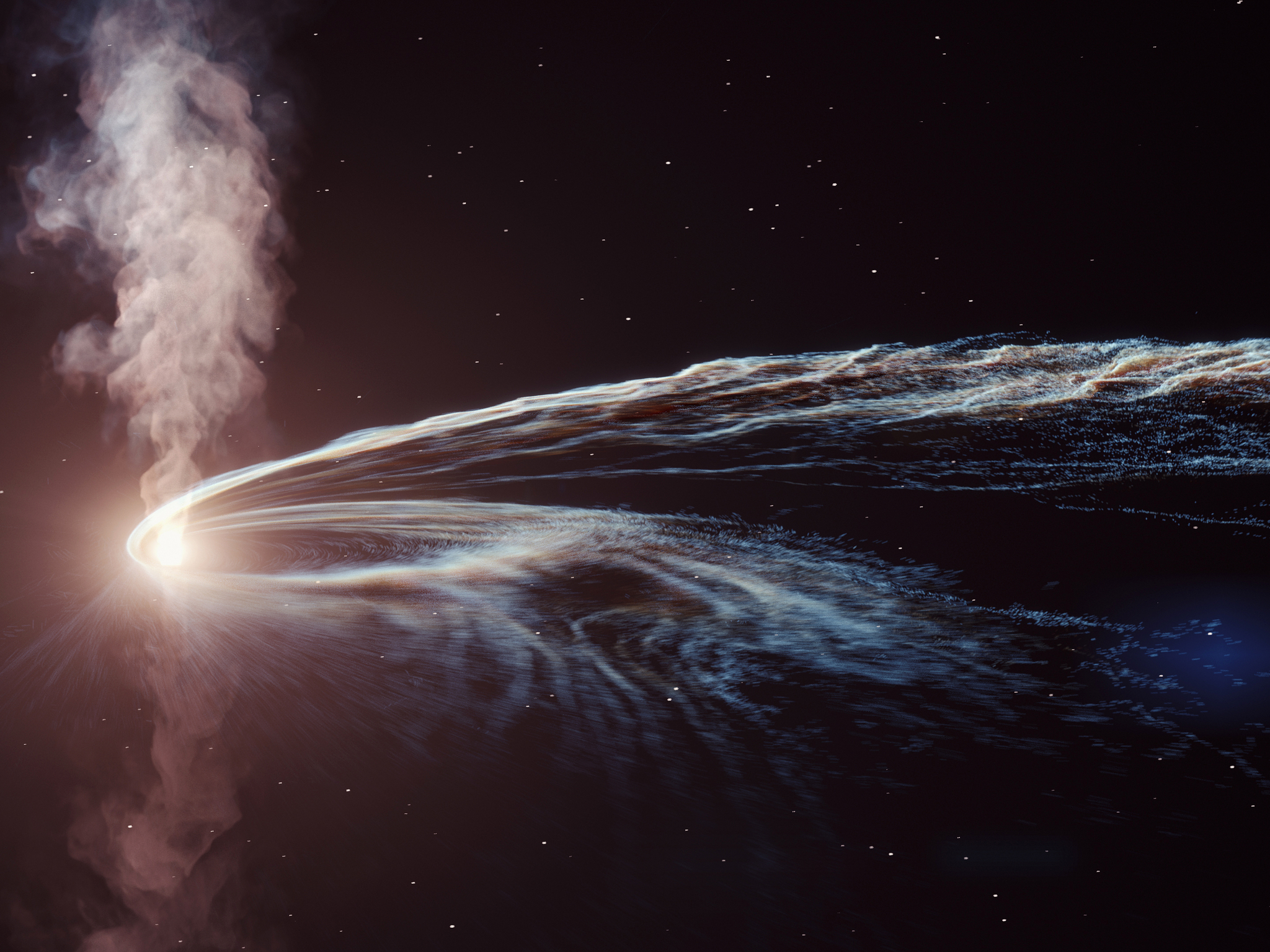 Debris from a star destroyed by supermassive black hole are flung into ...